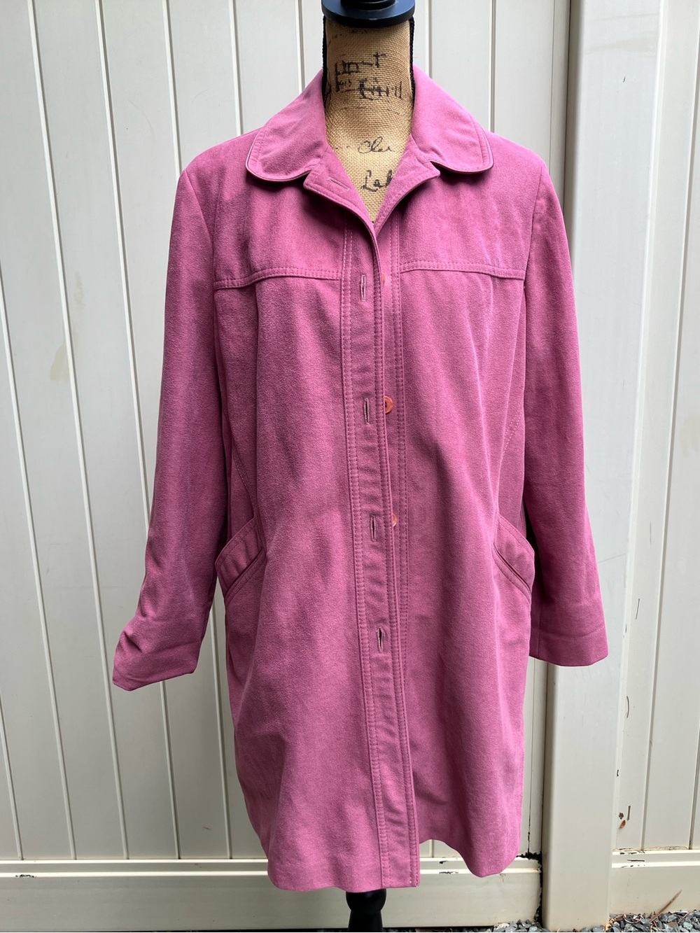 Forecaster of Boston vintage pink suede-look jacket women's Large fall retro